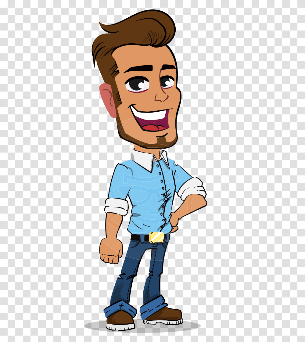 Simple Style Cartoon Of A Man With Shirt Graphicmama Man In Love Cartoon, Person, Human, Worker, Washing Transparent Png