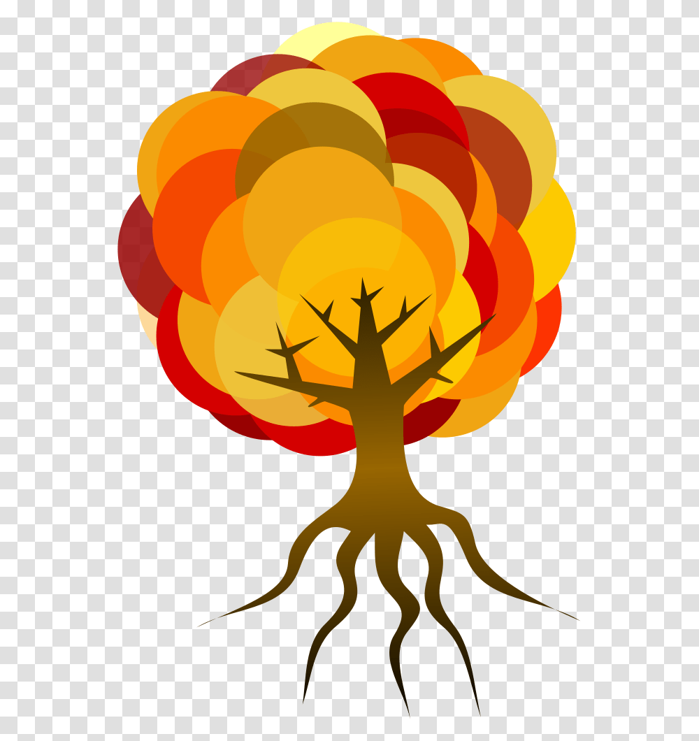 Simple Tree Cartoon Tree With Roots, Plant Transparent Png