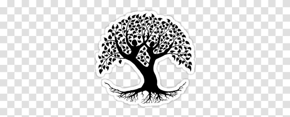 Simple Tree Silhouette Tree Of Life Silhouette, Stencil, Drawing, Art, Lace Transparent Png