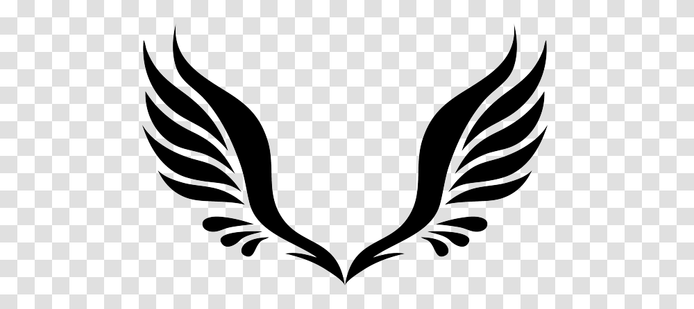 Simple Tribal Angel Wings, Stencil, Emblem Transparent Png