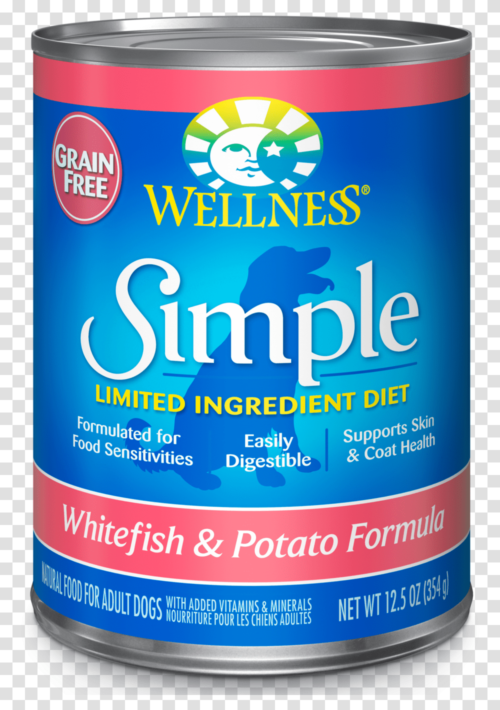 Simple Wet Whitefish Wellness Simple Whitefish And Potato Dry Food, Tin, Can, Aluminium, Spray Can Transparent Png