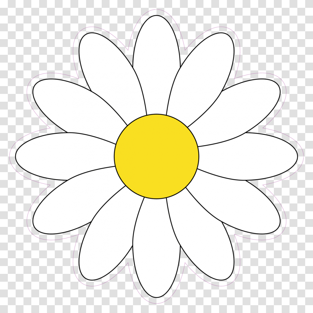 Simple White Daisy Flower Vector Illustration Sticker Sunflower, Plant, Daisies, Blossom, Petal Transparent Png