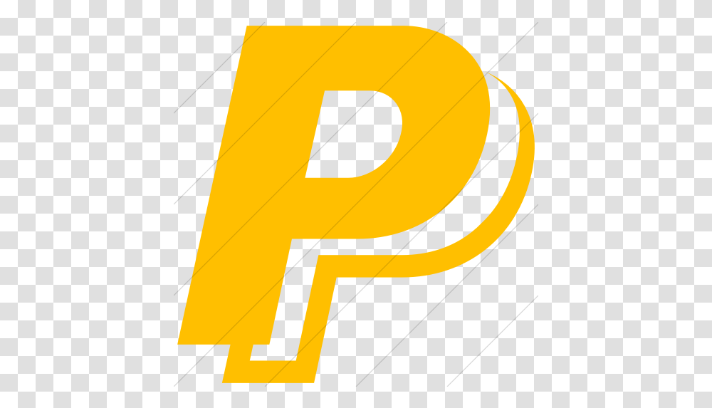 Simple Yellow Paypal Icon Paypal Icon Aesthetic Yellow, Number, Symbol, Text, Alphabet Transparent Png