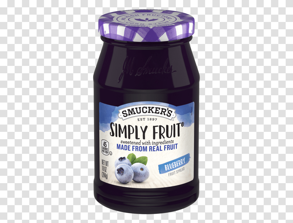 Simply Fruit Blueberry Spreadable 10 Oz Smuckers Simply Fruit Strawberry, Food, Plant, Syrup, Seasoning Transparent Png