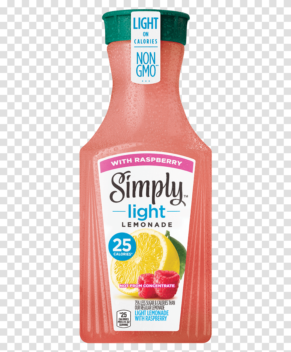Simply Light Lemonade With Raspberry Orange Juice Bottle, Beverage, Drink, Food, Beer Transparent Png