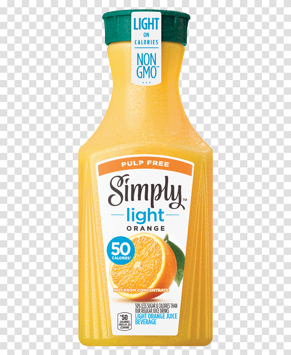 Simply Light Orange Juice Pulp Free Bottle, Beverage, Drink, Beer, Alcohol Transparent Png