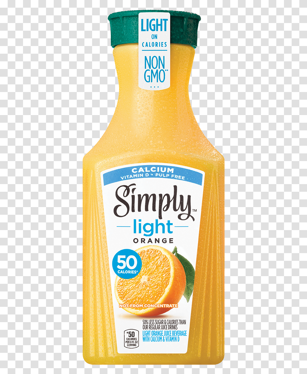 Simply Orange Juice Light Orange With Calcium Simply Orange Juice Plus Calcium, Beverage, Drink, Beer, Alcohol Transparent Png