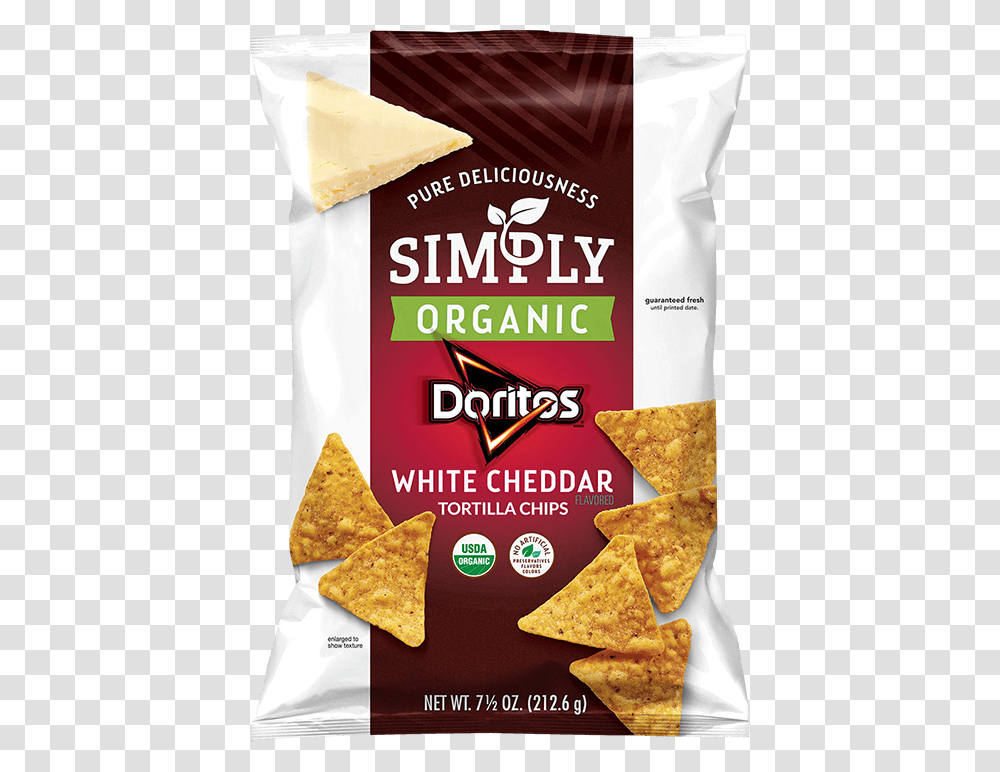 Simply Organic White Cheddar Flavored Tortilla Chips Simply Organic Doritos White Cheddar, Bread, Food, Pancake, Nachos Transparent Png