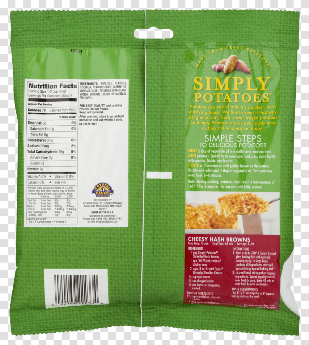 Simply Potatoes Hash Browns Nutrition Facts Transparent Png