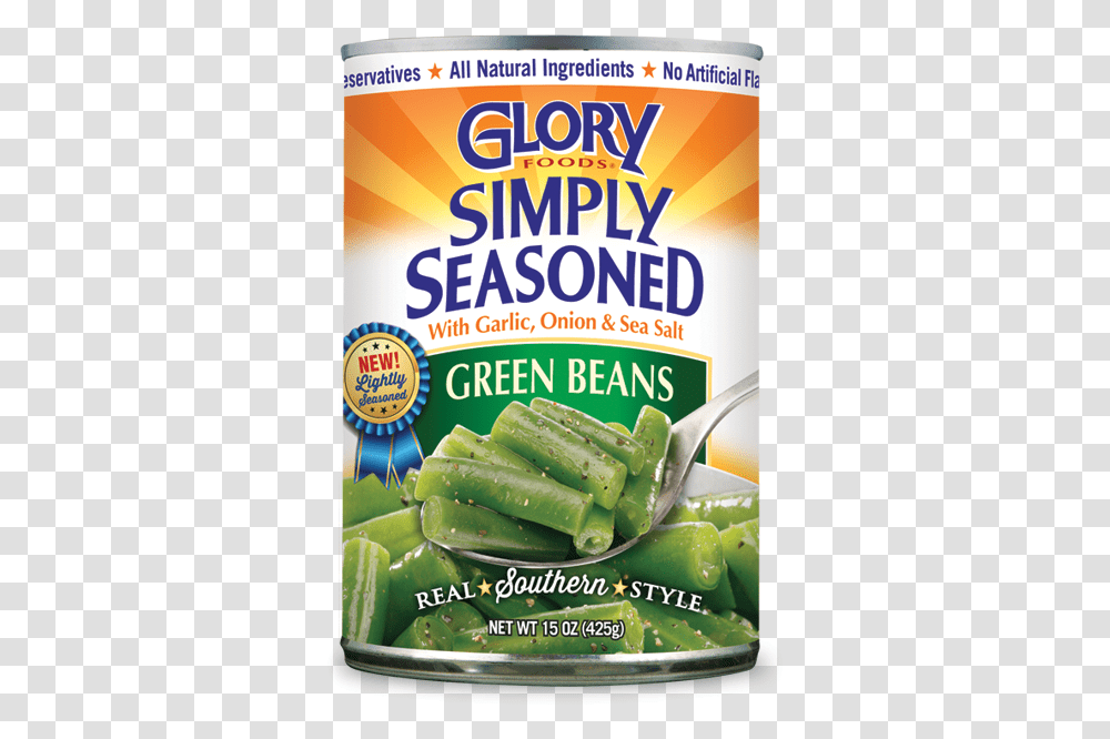 Simply Seasoned Green Beans Glory Foods, Plant, Vegetable, Produce, Aluminium Transparent Png