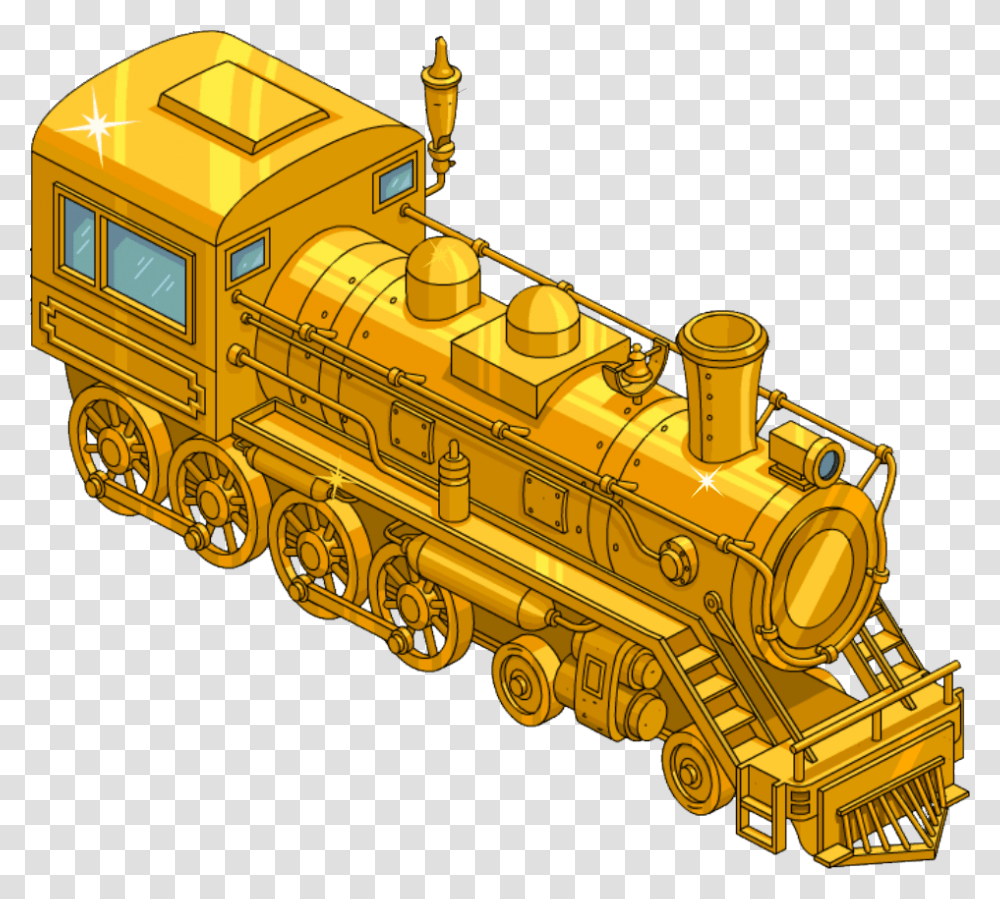Simpson Tapped Out Golden Train Simpsons Tapped Out Golden Train, Bulldozer, Tractor, Vehicle, Transportation Transparent Png
