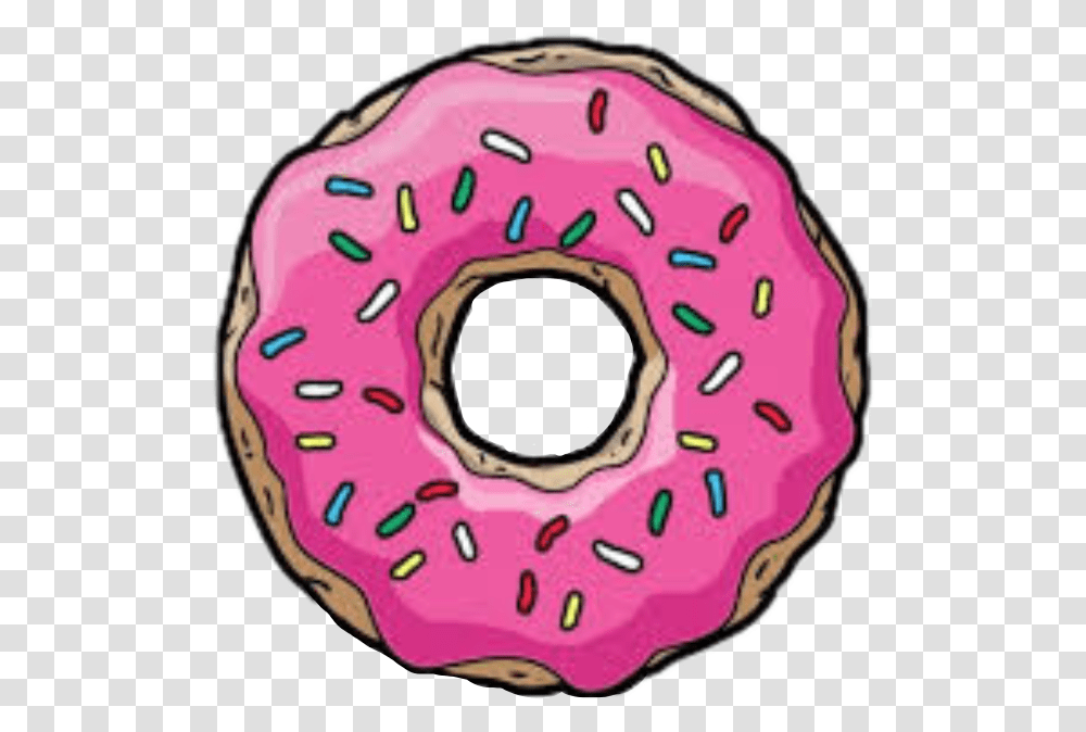 Simpsons Doughnut Donut Pink Sprinkles Rainbowfreetoedi, Pastry, Dessert, Food, Sweets Transparent Png