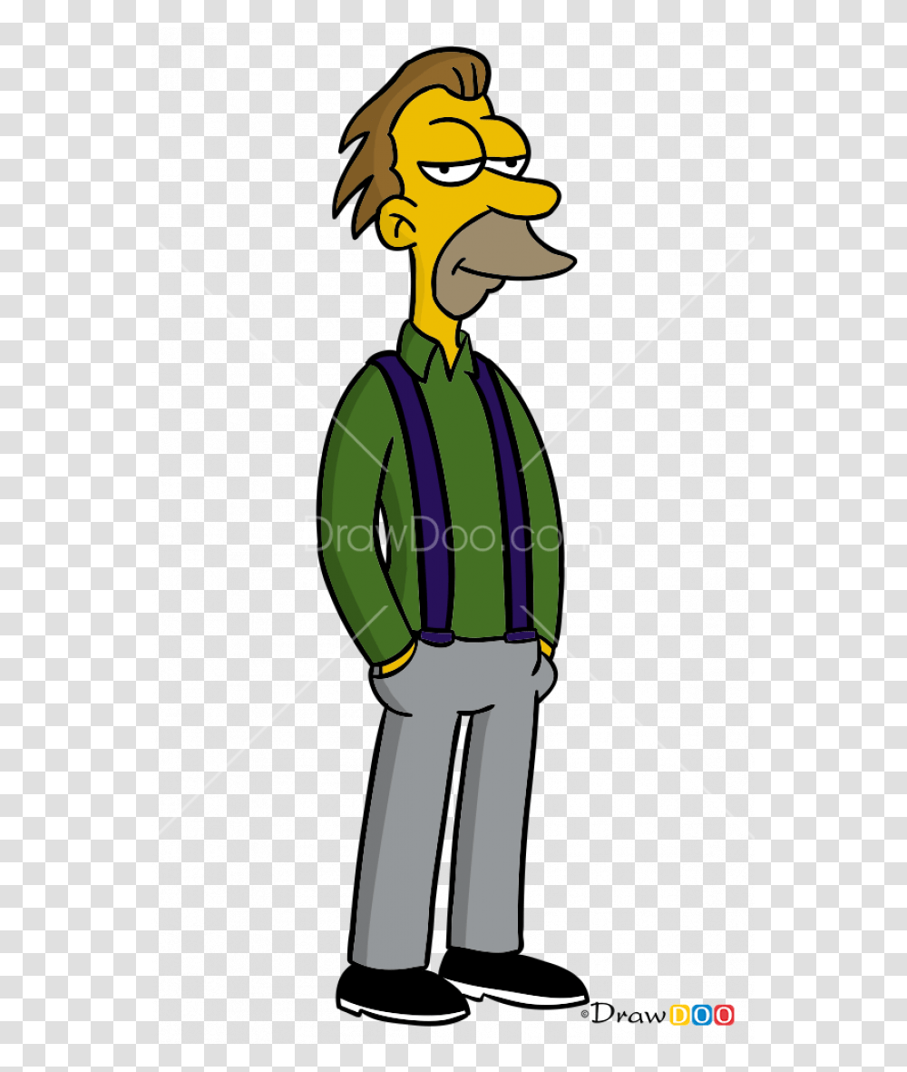 Simpsons Drawing Lenny Lenny Y Carl Simpson, Person, Sport, Hand, Fencing Transparent Png