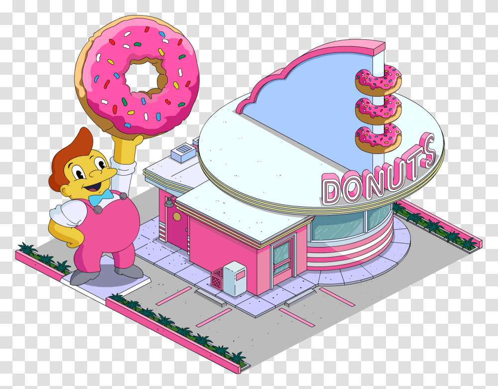 Simpsons Lard Lad Donuts, Dessert, Food, Cake, Cream Transparent Png