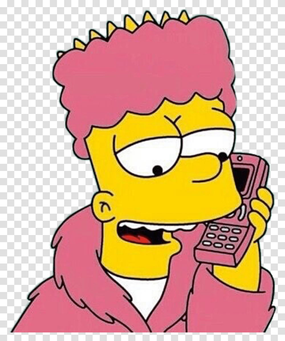 Simpsons Sticker Clipart Bart Simpson On The Phone, Electronics, Mobile Phone, Cell Phone, Graphics Transparent Png