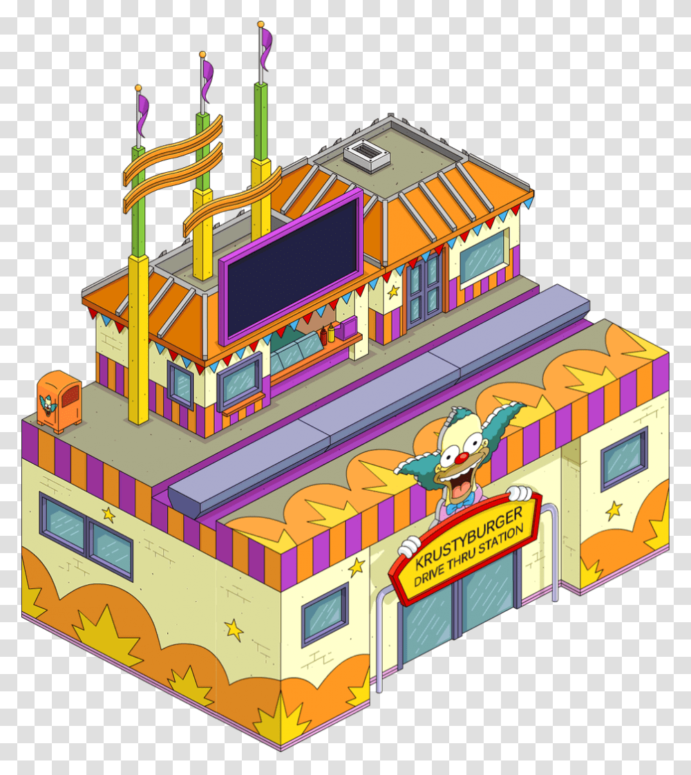 Simpsons Tapped Out Krusty, Architecture, Building, Pac Man, Arcade Game Machine Transparent Png