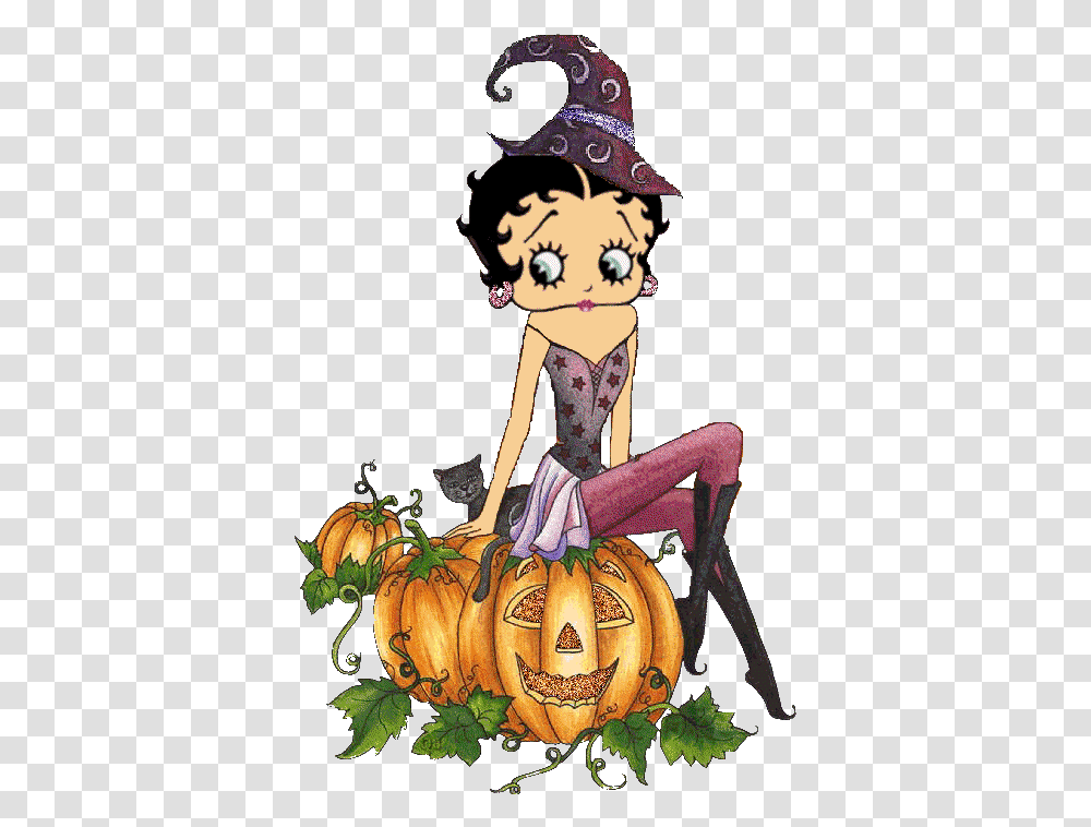 Simptica Brujita Boop Gif Betty Boop Halloween Gif Halloween Pics Betty Boop, Plant, Pumpkin, Vegetable, Food Transparent Png