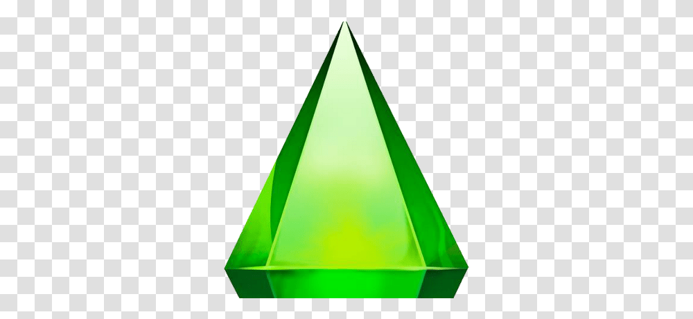 Simrate Plumbob Triangle, Tent, Green, Cone Transparent Png