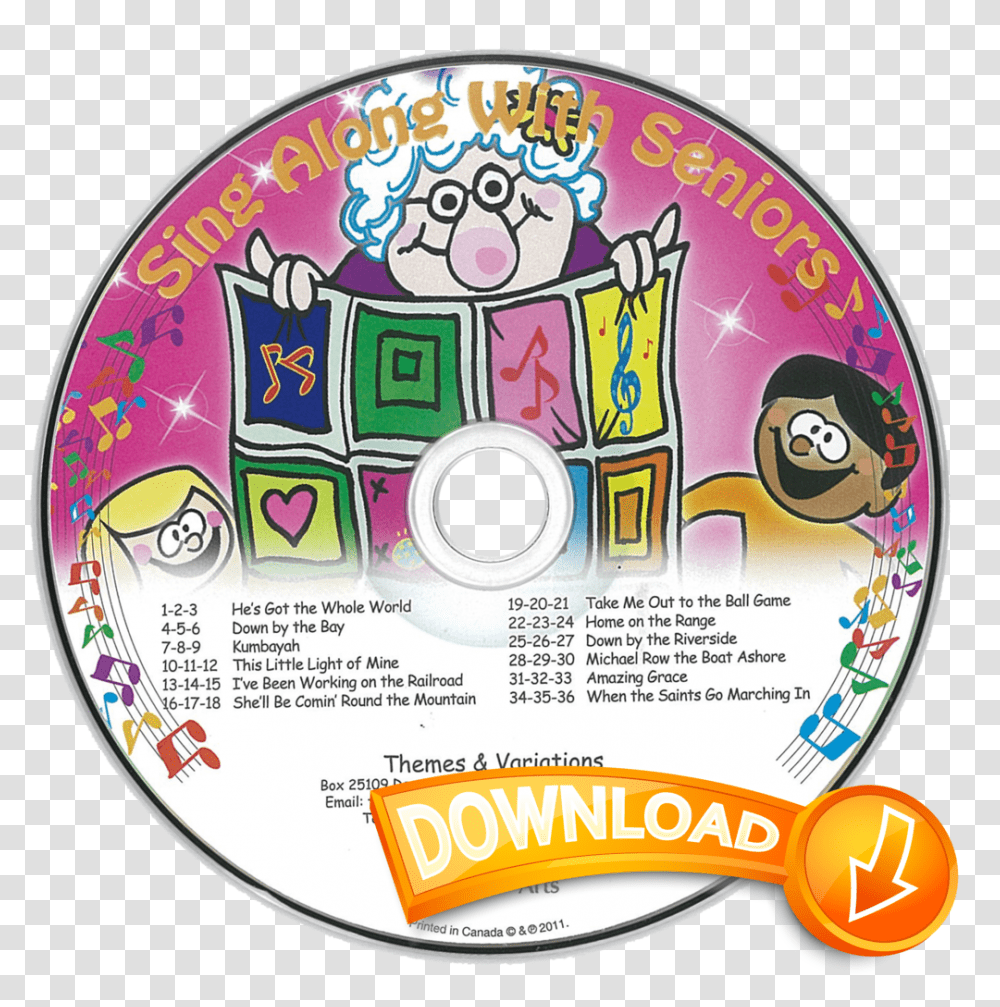 Sing Along With Seniors Themes And Variations, Disk, Dvd, Flyer, Poster Transparent Png