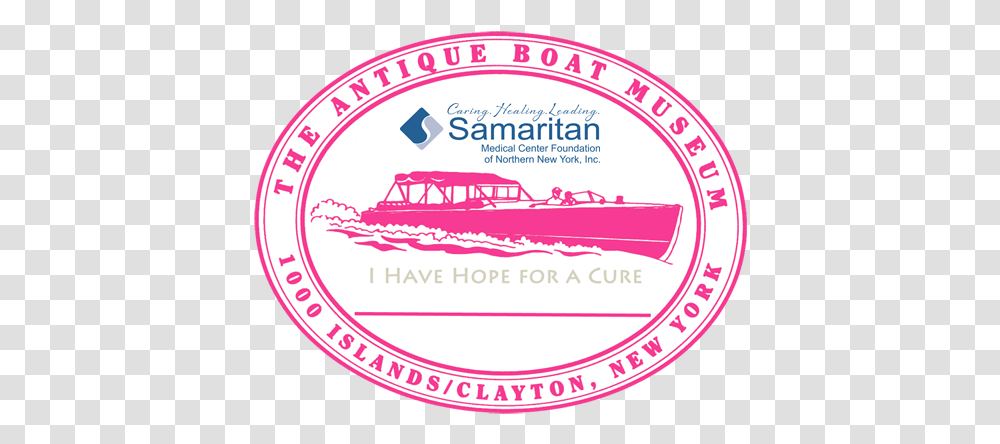 Singer Castle Blog & More Antique Boat Museum Goes Pink In Circle, Label, Text, Sticker, Cream Transparent Png