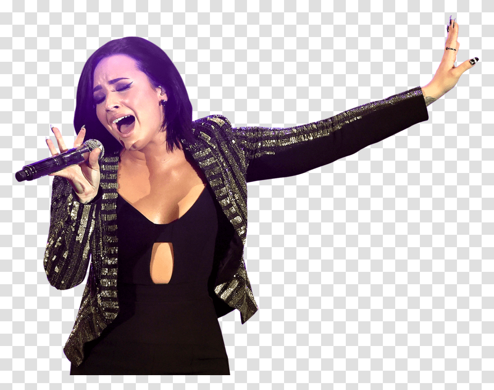 Singer Demi Lovato En Show, Person, Leisure Activities, Finger Transparent Png