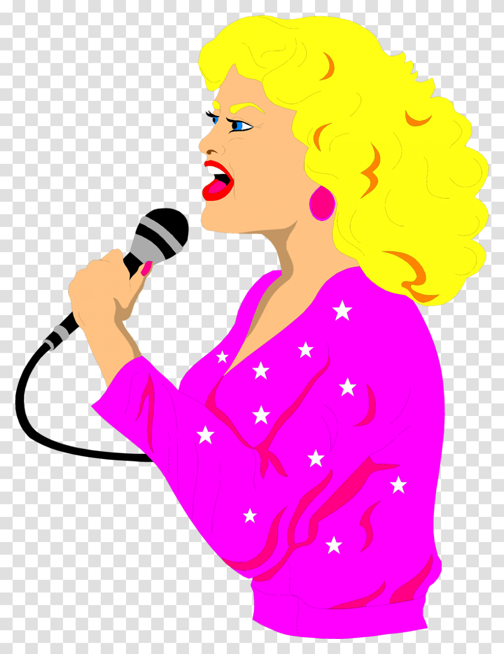 Singer Free Stock Photo Illustration Of A Beautiful Blond, Karaoke, Leisure Activities, Performer, Person Transparent Png