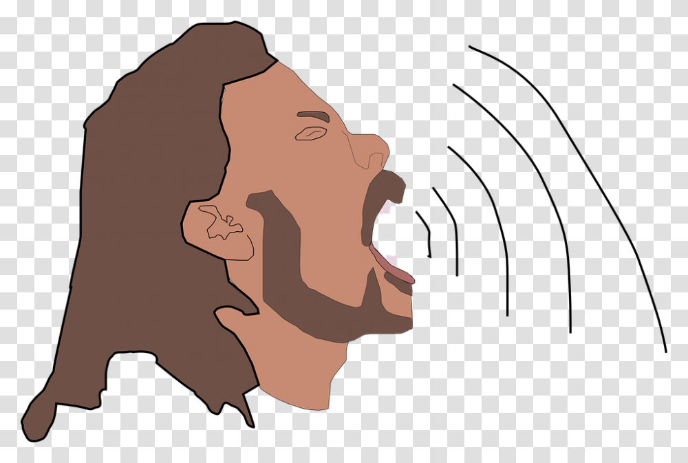 Singer Singing Audio Sound Wave Sing Powerful Voice Clipart, Face, Person, Head, Teeth Transparent Png