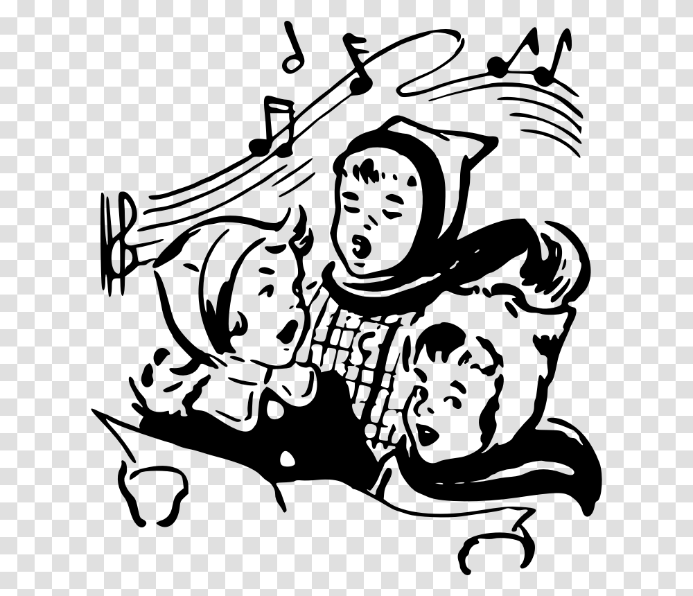 Singers Christmas Carol Clipart Black And White, Gray, World Of Warcraft Transparent Png