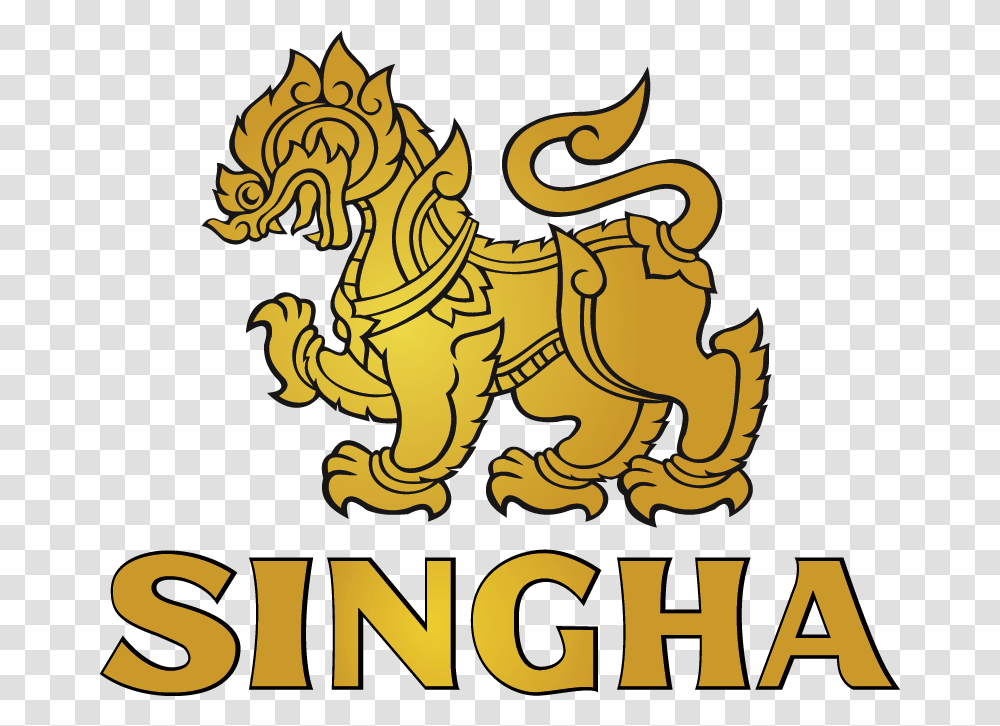 Singha Logo Alcohol Loadcom Singha Beer Logo, Poster, Advertisement, Dragon, Text Transparent Png