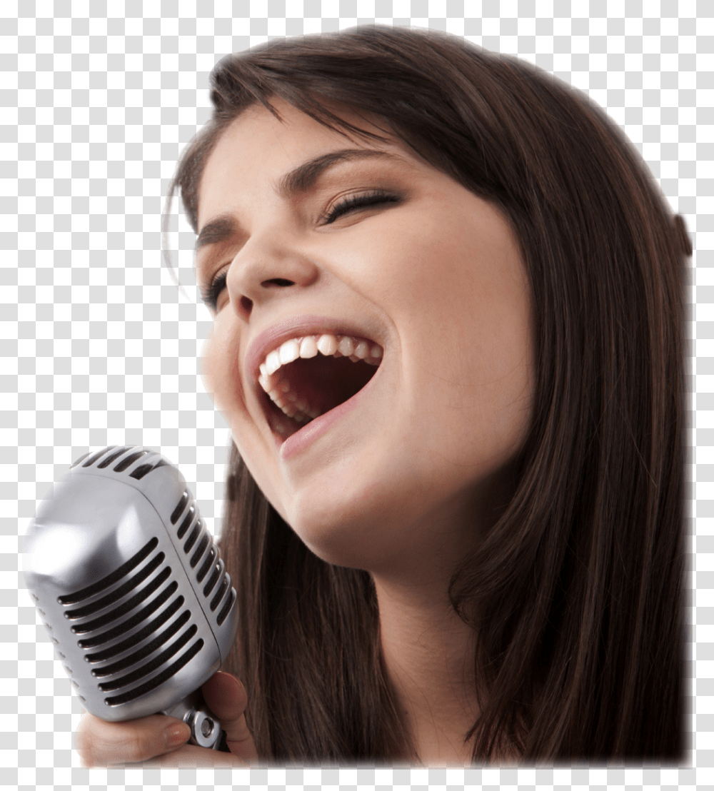 Singing Image Girl Singing, Person, Human, Face, Electrical Device Transparent Png