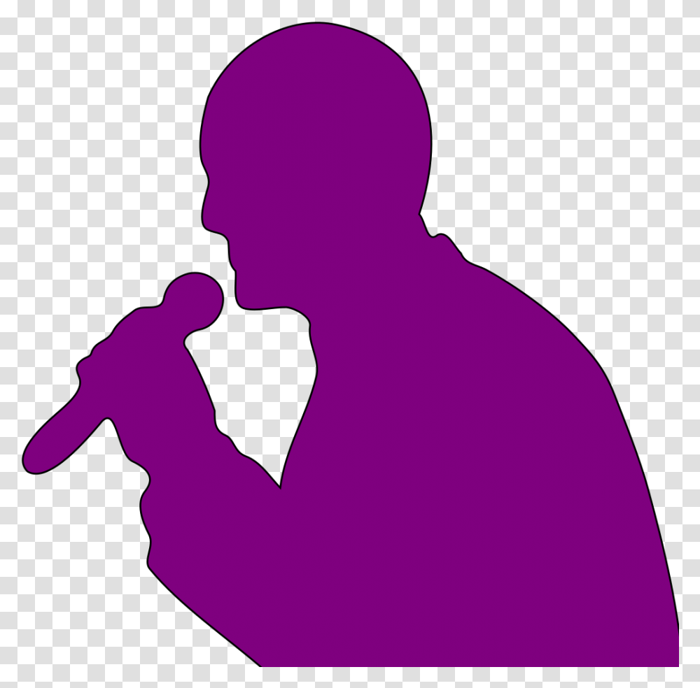 Singing Man Svg Clip Art For Web Download Clip Art Microphone Clip Art, Person, Human, Silhouette, Kneeling Transparent Png
