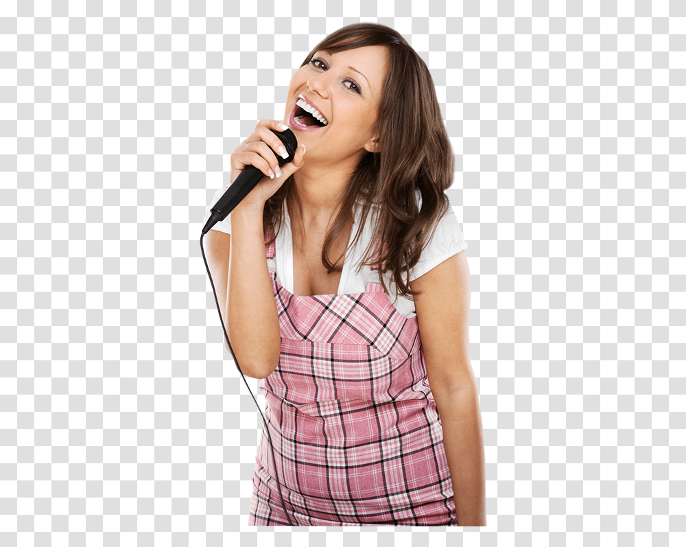 Singing, Microphone, Person, Face, Female Transparent Png