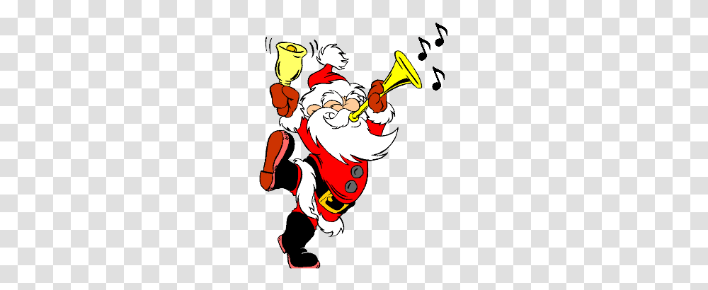 Singing Santa Clipart, Horn, Brass Section, Musical Instrument, Poster Transparent Png