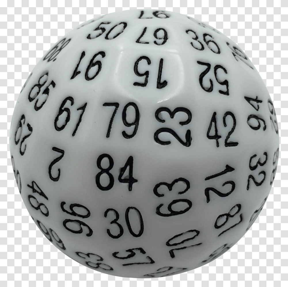 Single 100 Sided Polyhedral Dice Sphere, Egg, Porcelain, Pottery Transparent Png