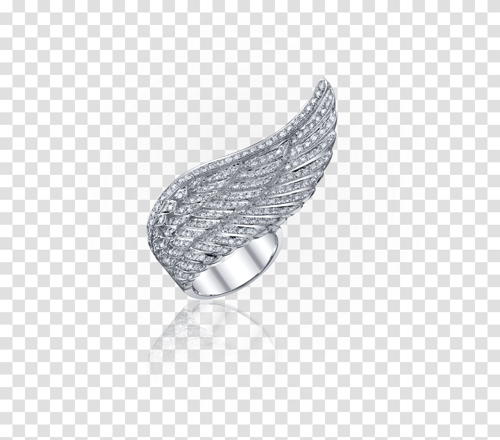 Single Angel Wing Ring Angel Wing Ring Engagement Ring, Crystal, Clam Transparent Png