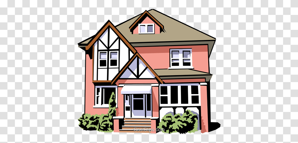 Single Family Home Royalty Free Vector Clip Art Illustration, Housing, Building, Cottage, House Transparent Png
