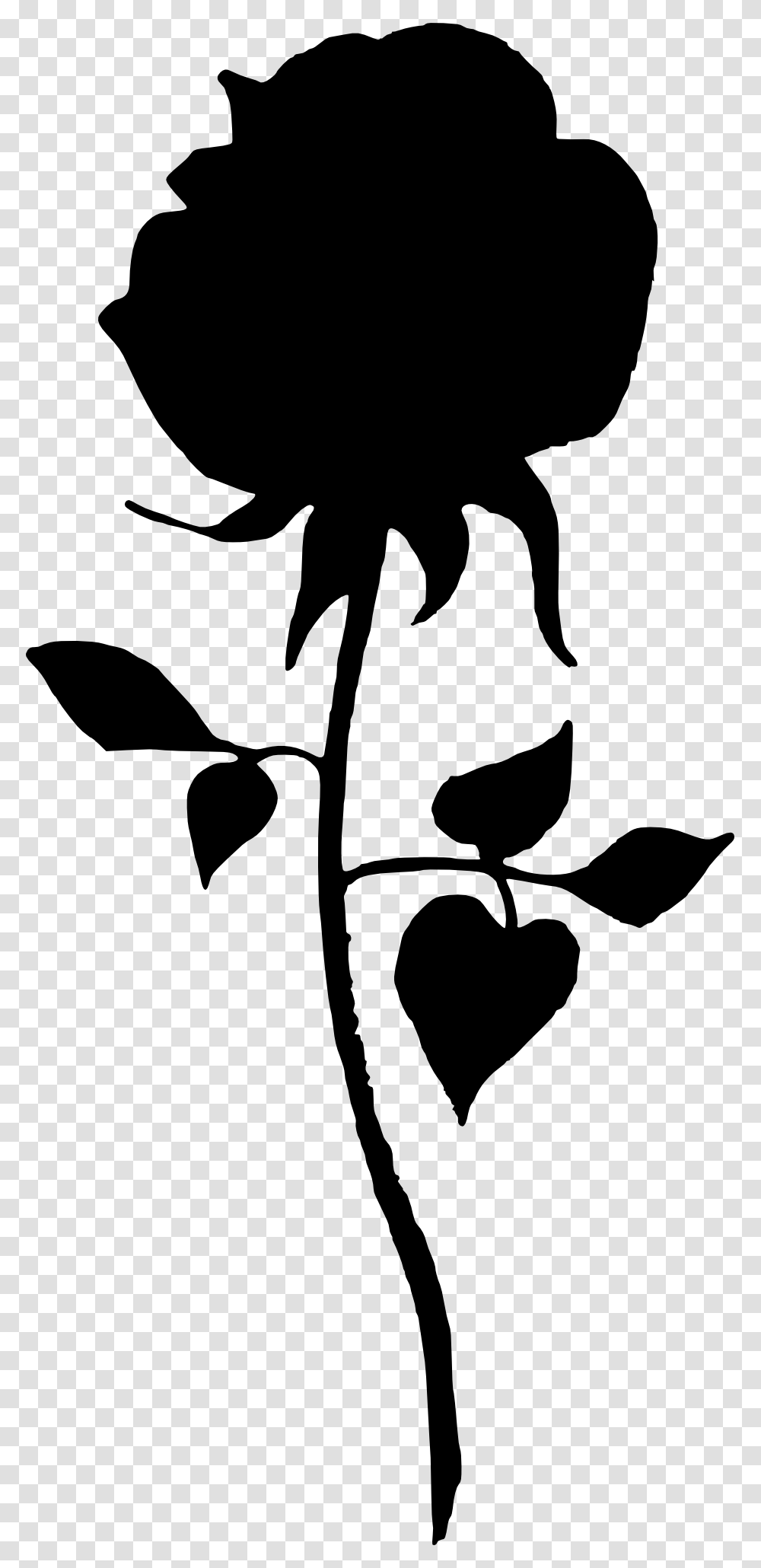 Single Flower Flower Silhouette Clip Art, Stencil, Bird, Animal, Plant Transparent Png