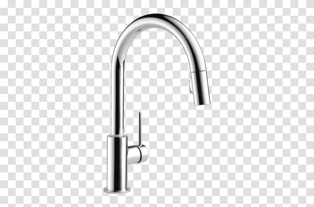 Single Handle Pull Down Kitchen Faucet Dst Delta Faucet, Sink Faucet, Indoors, Tap Transparent Png