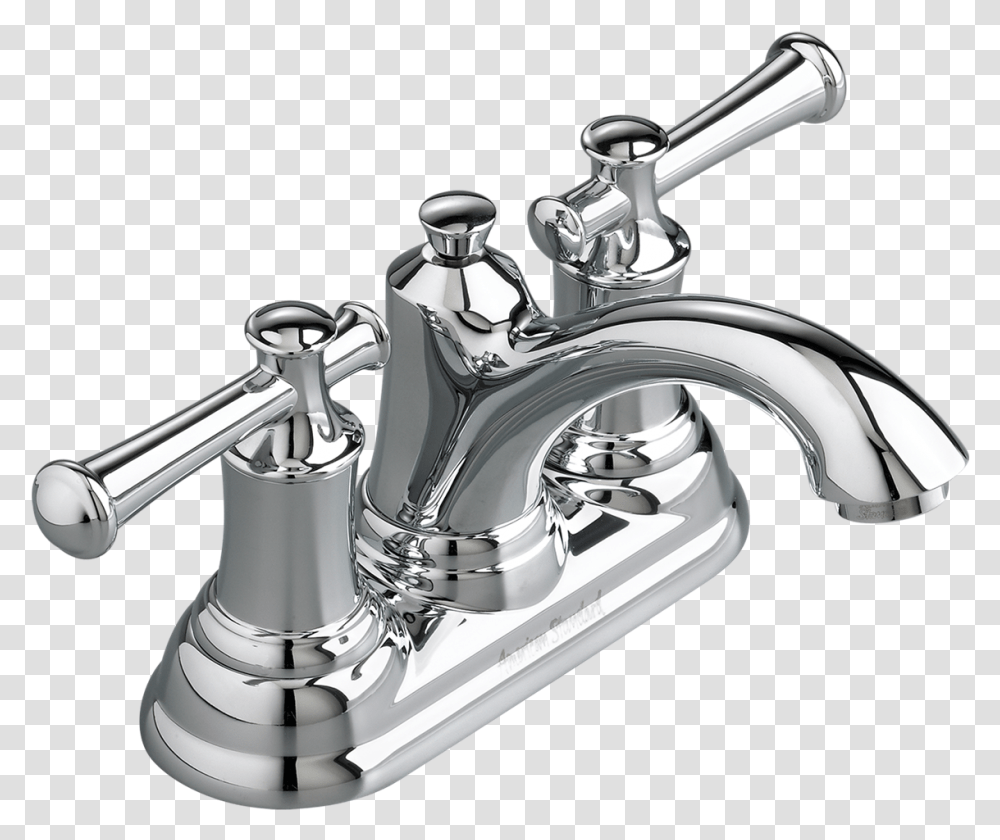 Single Hole Faucet With Cross Handles, Sink Faucet, Indoors, Tap Transparent Png
