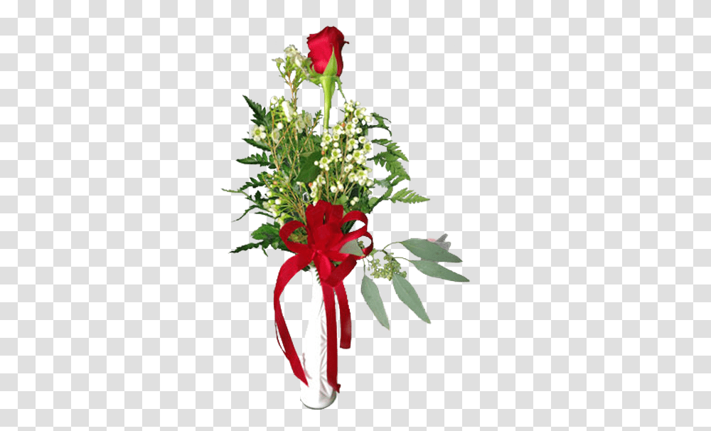 Single Rose Flowers Hd, Plant, Ikebana, Vase Transparent Png