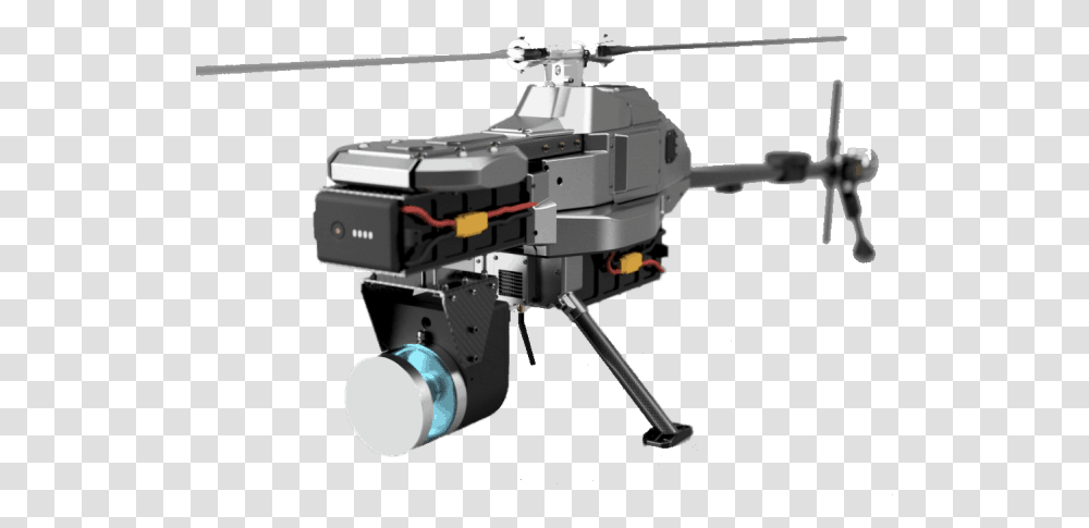 Single Rotor Drone Unmanned Aerial Vehicle, Helicopter, Aircraft, Transportation, Gun Transparent Png