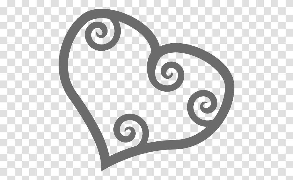 Single Scrollwork Heart Clipart For Web, Furniture, Stencil, Spiral, Table Transparent Png