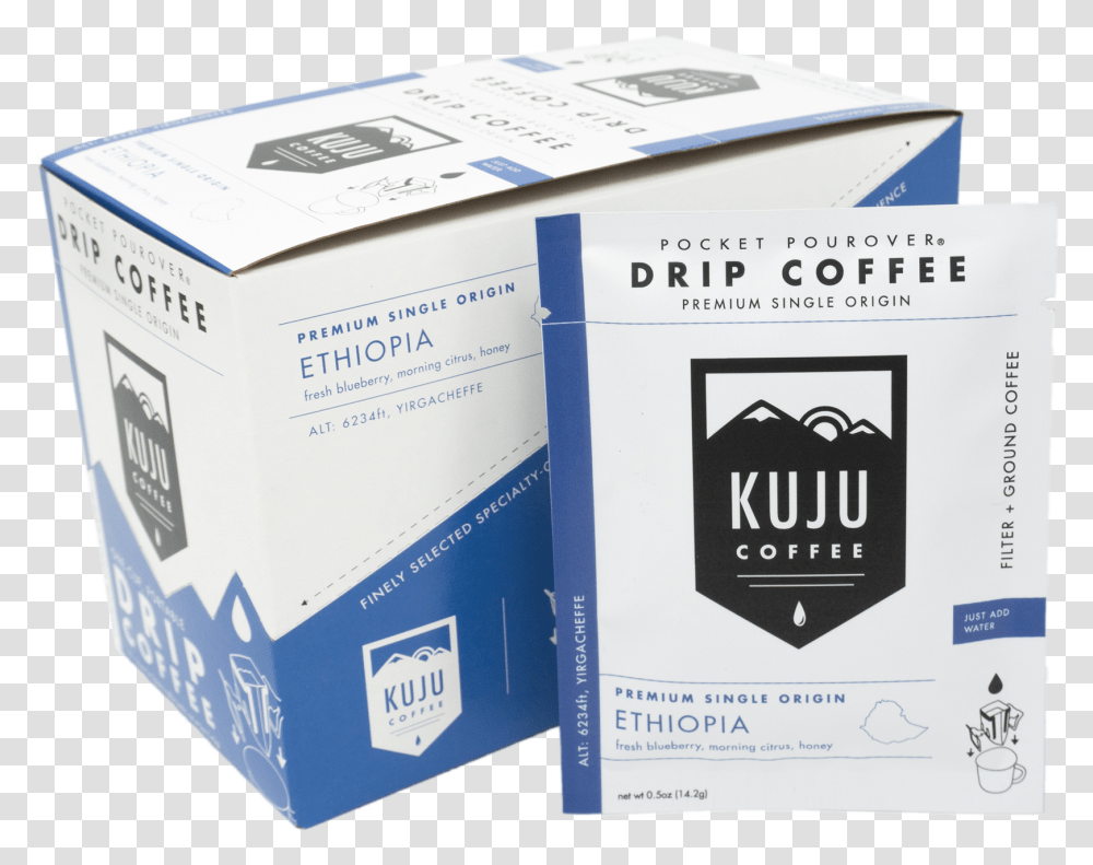 Single Serve Pour Over Ethiopia Coffee, Box, Cardboard, Carton, Advertisement Transparent Png