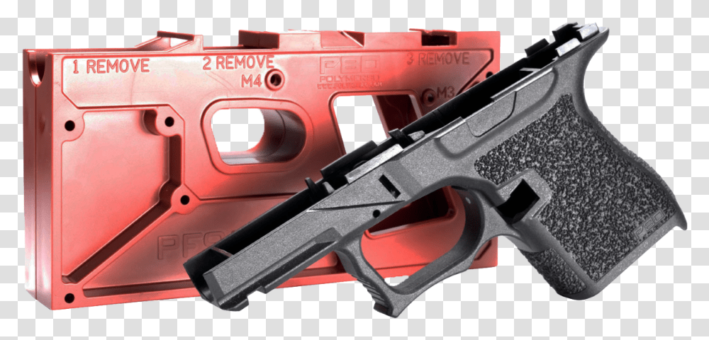 Single Stack 80 Frame For Glock 43 9mm Builds Polymer 80 Glock, Gun, Weapon, Weaponry, Handgun Transparent Png