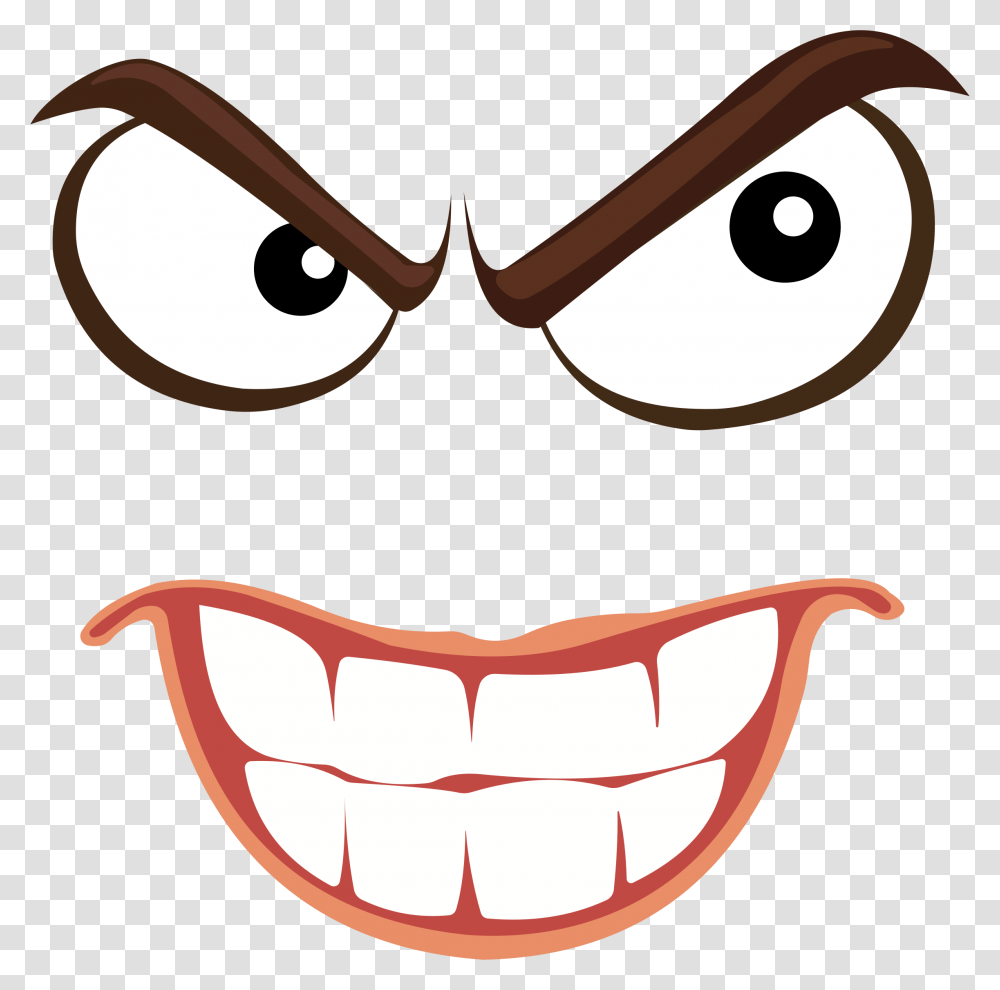 Sinister Smiley Face Icons, Teeth, Mouth, Lip, Jaw Transparent Png