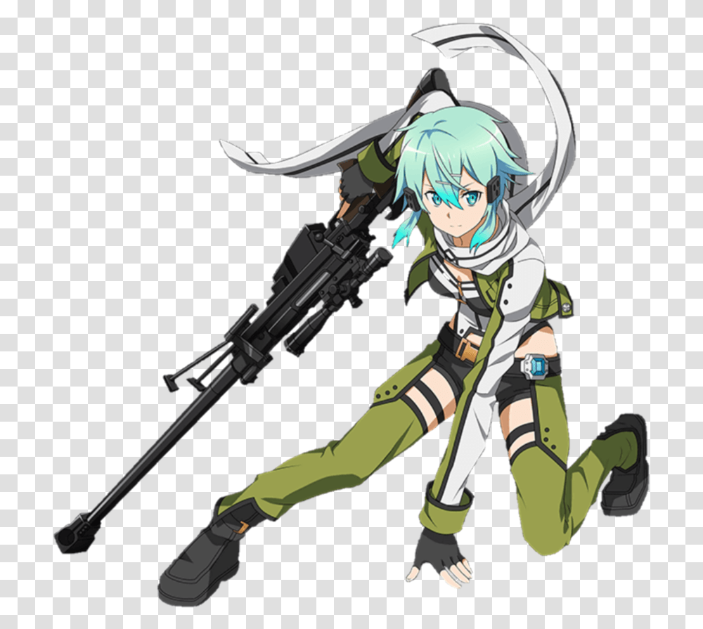 Sinon, Person, Human, Gun, Weapon Transparent Png