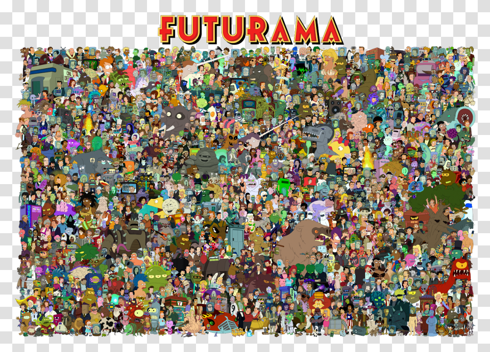 Sinsipcom Futurama All Characters Poster, Collage, Advertisement, Person, Human Transparent Png