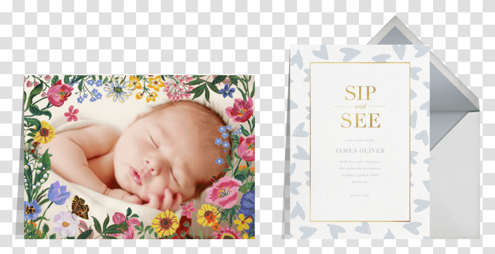 Sip And See Invitations From Paperless Post Baby, Newborn, Person, Human, Poster Transparent Png