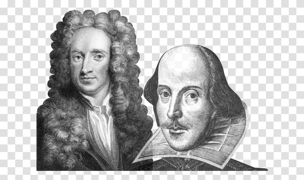 Sir Isaac Newton English Physicist Mathematician Author William Shakespeare, Person, Human, Drawing Transparent Png