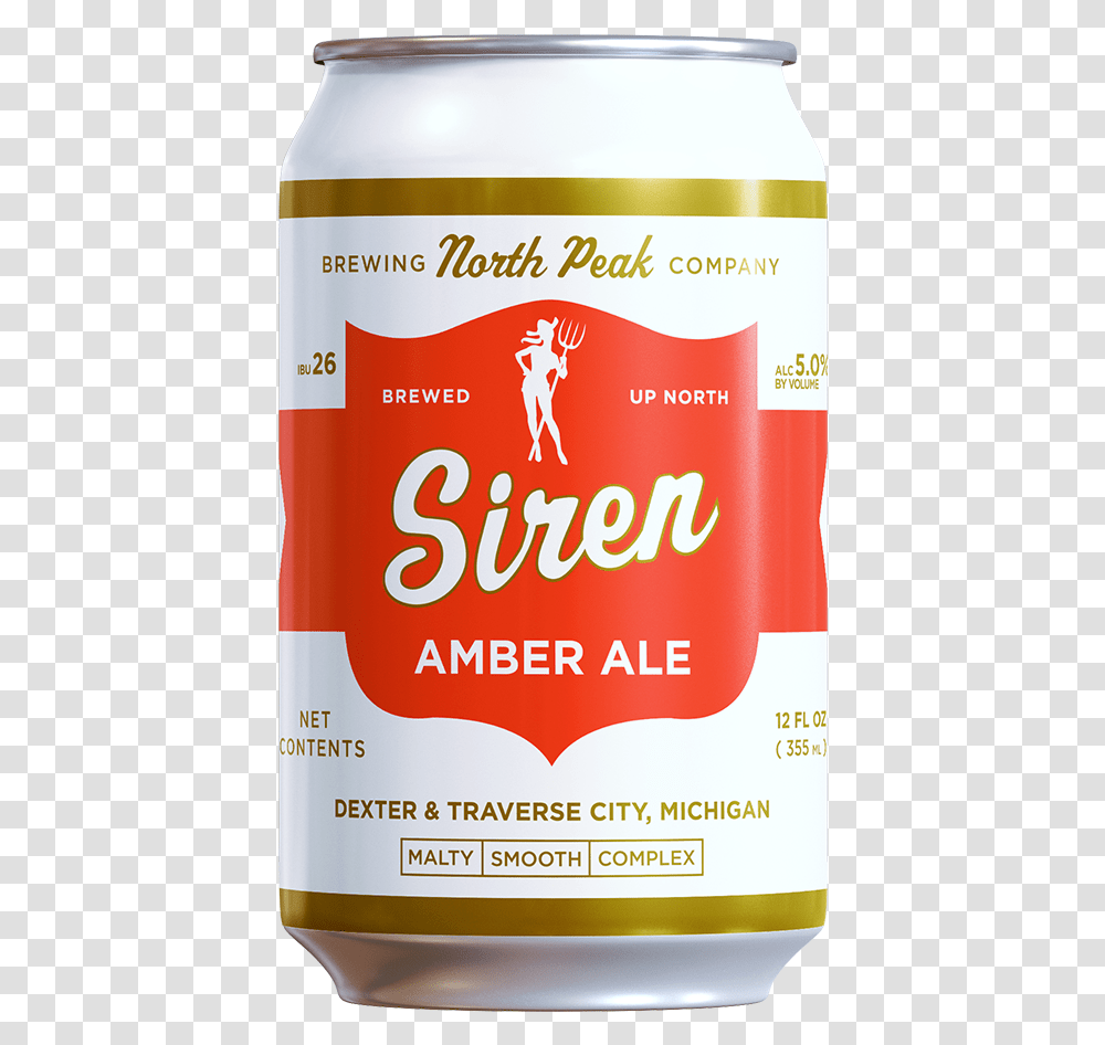 Siren Web Can North Peak Siren Amber North Peak Brewing Company, Soda, Beverage, Food, Logo Transparent Png